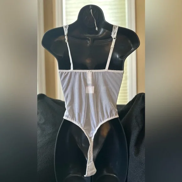 Victoria's Secret white and light blue lacy one-piece - Picture 5 of 13